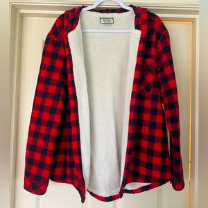 Fuzzy flannel jacket